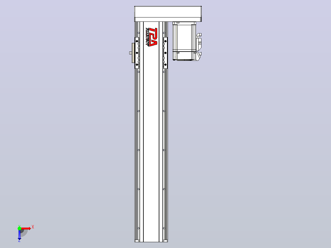 日规模组半封闭丝杆TPA-HNR-85D-1610C-L400-ML-Y-P20-N3俯视图