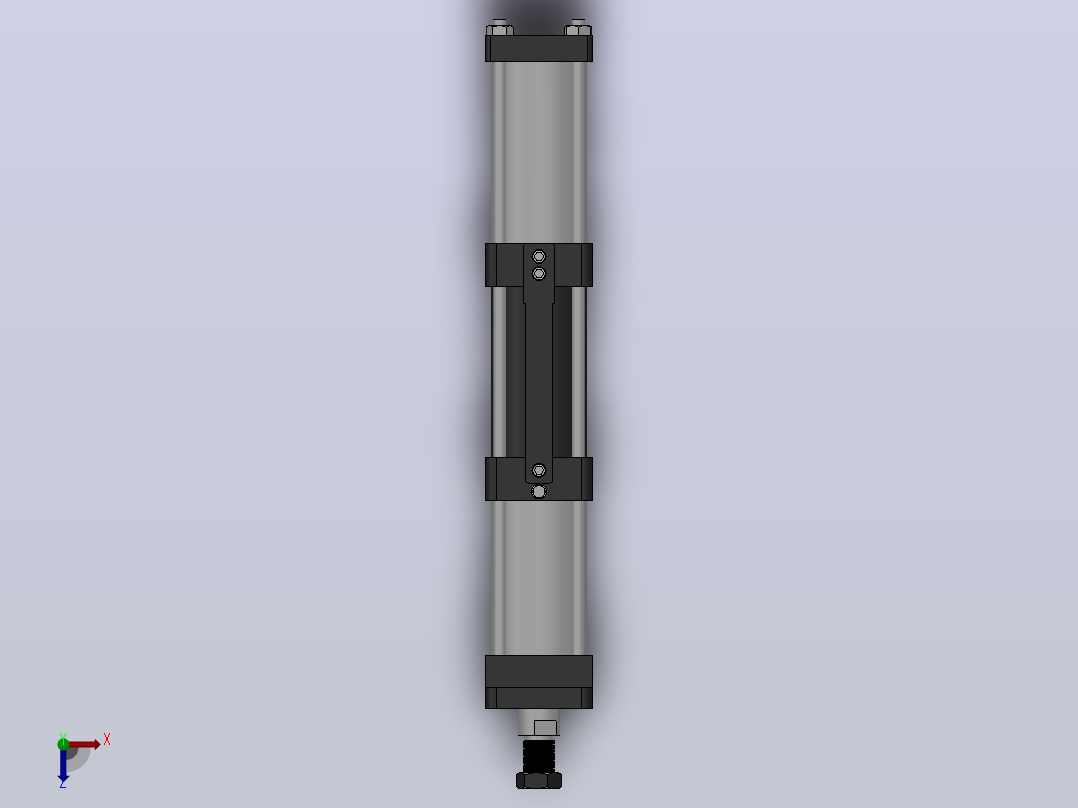 MPTF-3T系列快速型[MPTF-80-100-10-3T-M1-S2-0°]气压增压缸俯视图