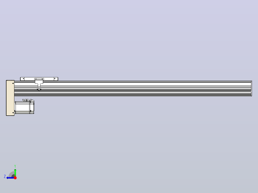 滚珠丝杠直线轴带导轨全封闭TPA-HCR-202D-2510C-L1200-MP-Y-P75-N3右视图