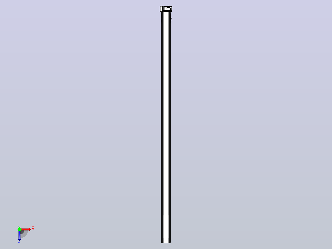 皮带直线轴半封闭可选导轨TPA-HNB-105D-90-L2500-RU-Y-P20-N3俯视图