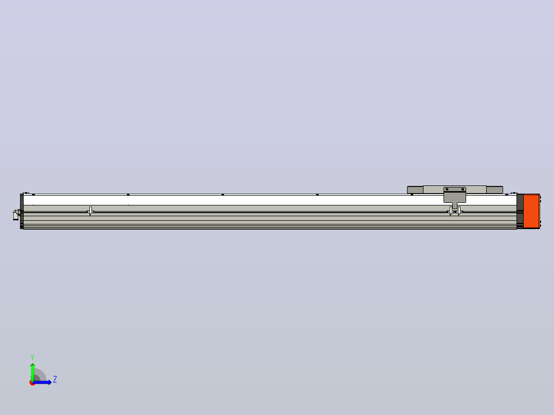 行程为 1150 mm 的线性运动左视图
