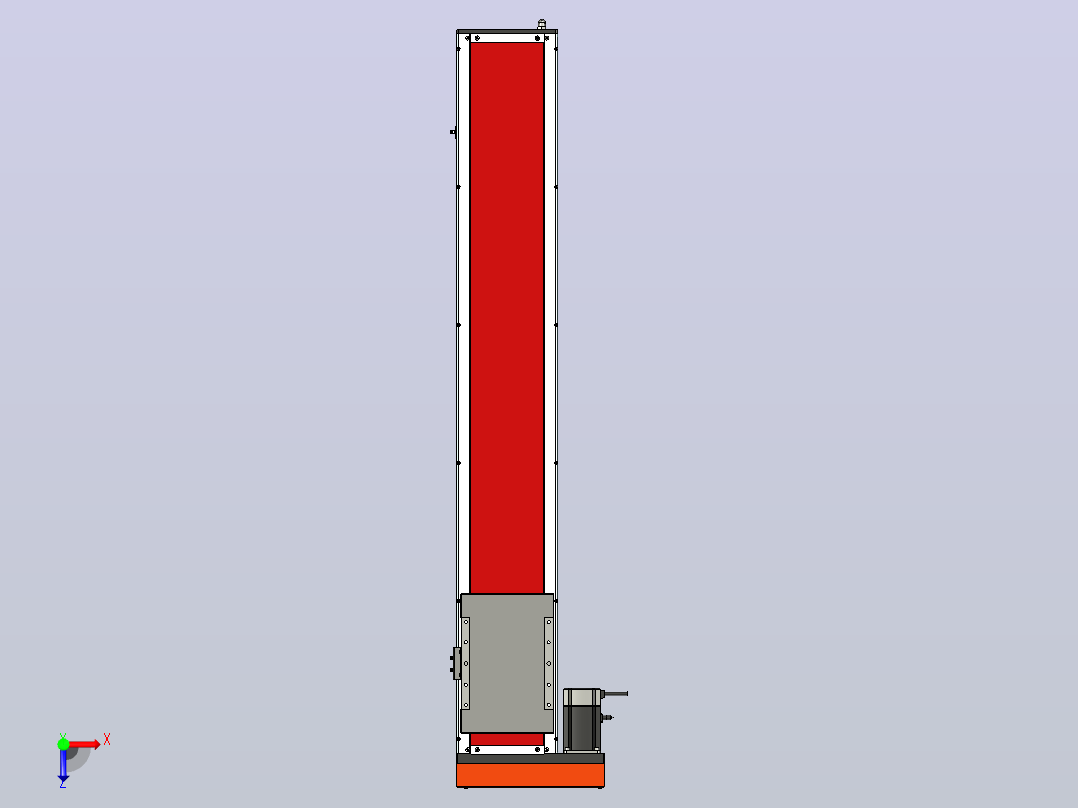 行程为 1150 mm 的线性运动俯视图