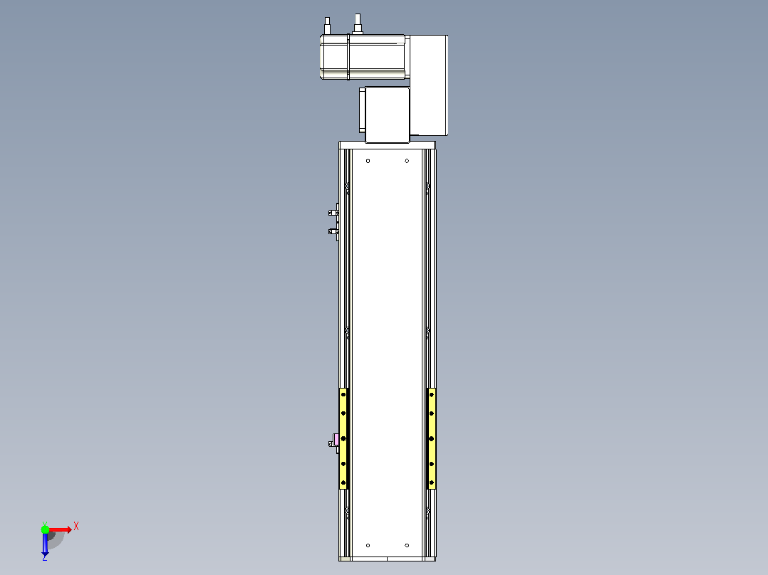 ATB14-L-300-200W ATB14 皮带驱动直线滑台模组俯视图