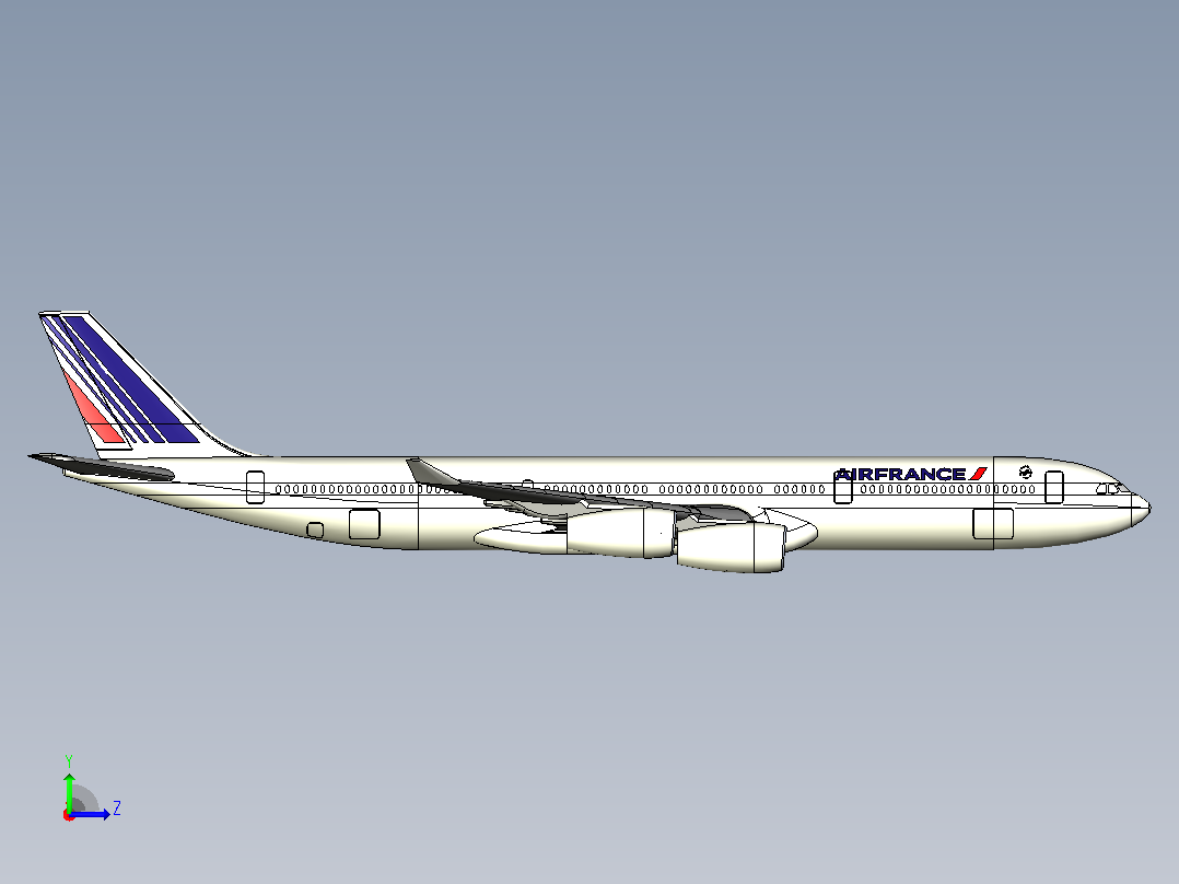空客A 340客机左视图