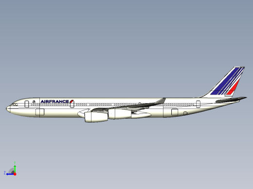 空客A 340客机右视缩略图