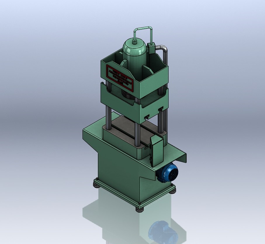 Prensa 100T液压机3D数模图纸 STEP格式