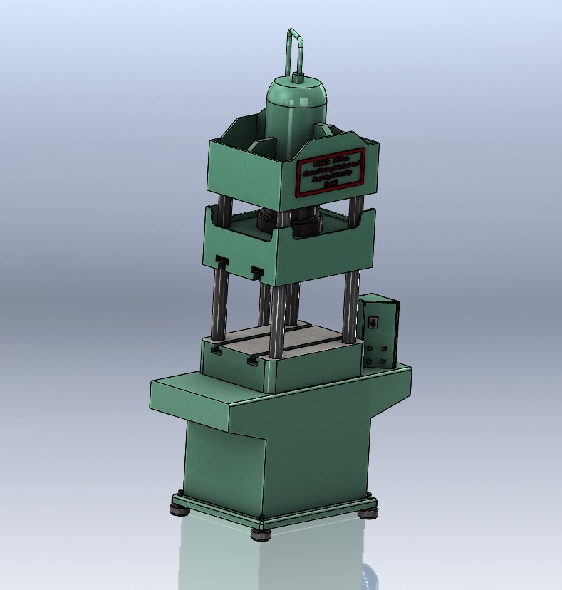 Prensa 100T液压机3D数模图纸 STEP格式