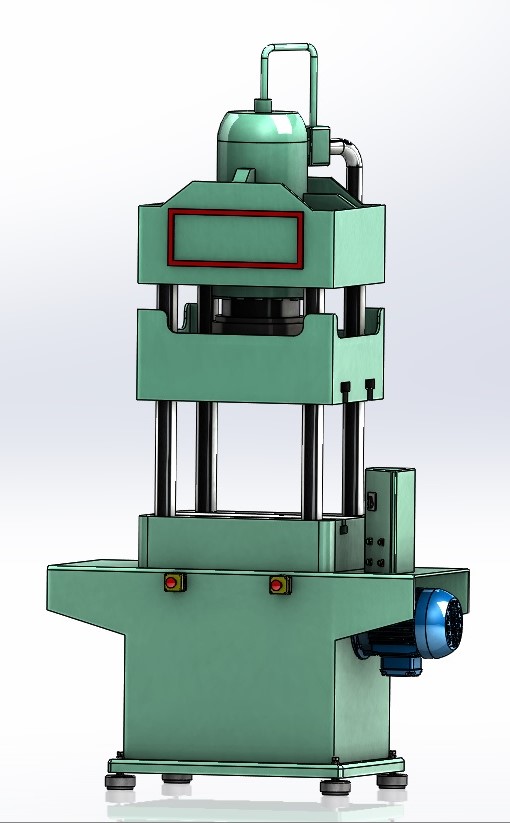 Prensa 100T液压机3D数模图纸 STEP格式