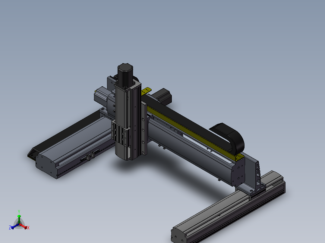 龙门式三轴滑台非标机械素材3D图纸自动化设备三维模型