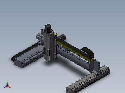 龙门式三轴滑台非标机械素材3D图纸自动化设备三维模型