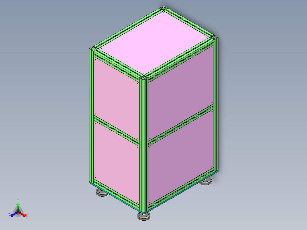 返板升降机（气缸式）正等轴测图