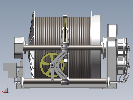 3款卷扬机3d图纸 卷筒卷线机绞盘机 钢丝绳卷线机、卷扬机3d模型后视缩略图