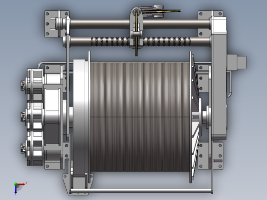 3款卷扬机3d图纸 卷筒卷线机绞盘机 钢丝绳卷线机、卷扬机3d模型俯视缩略图