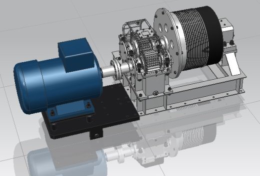 3款卷扬机3d图纸 卷筒卷线机绞盘机 钢丝绳卷线机、卷扬机3d模型缩略图