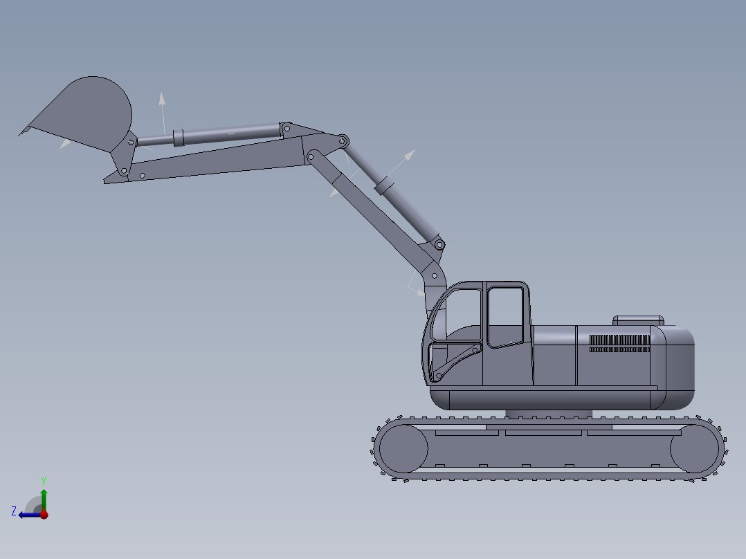 猫式挖掘机右视图