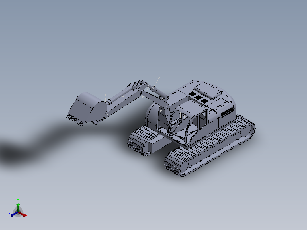 猫式挖掘机正等轴测图