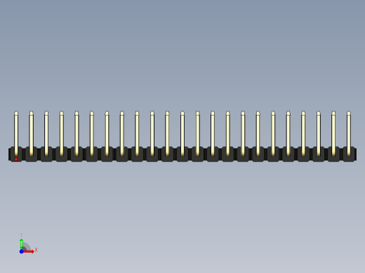 彩色公排针 100mil 2.54mm 系列-DS1022_black_23p_100mil_TypeU_rev1.0前视缩略图