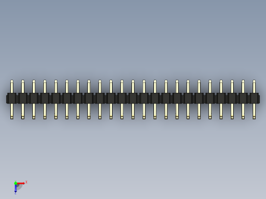 彩色公排针 100mil 2.54mm 系列-DS1022_black_23p_100mil_TypeU_rev1.0俯视缩略图
