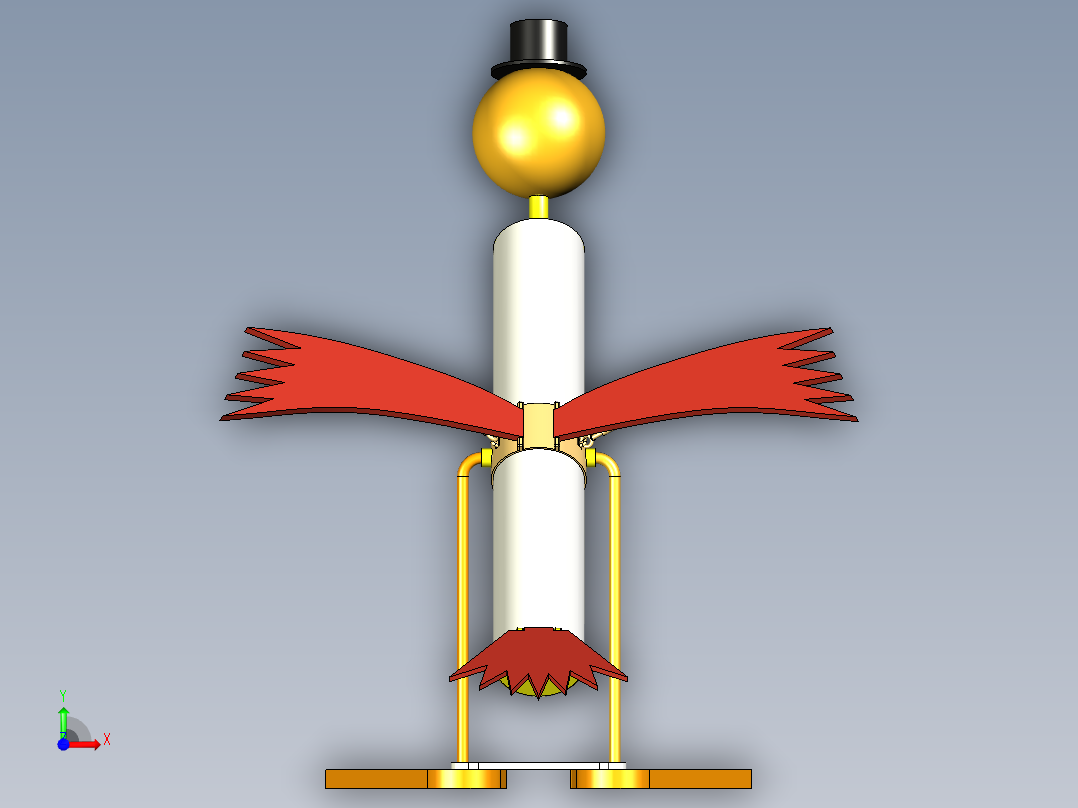 喝水的鸟设计模型前视图
