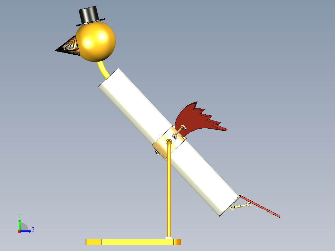 喝水的鸟设计模型左视图