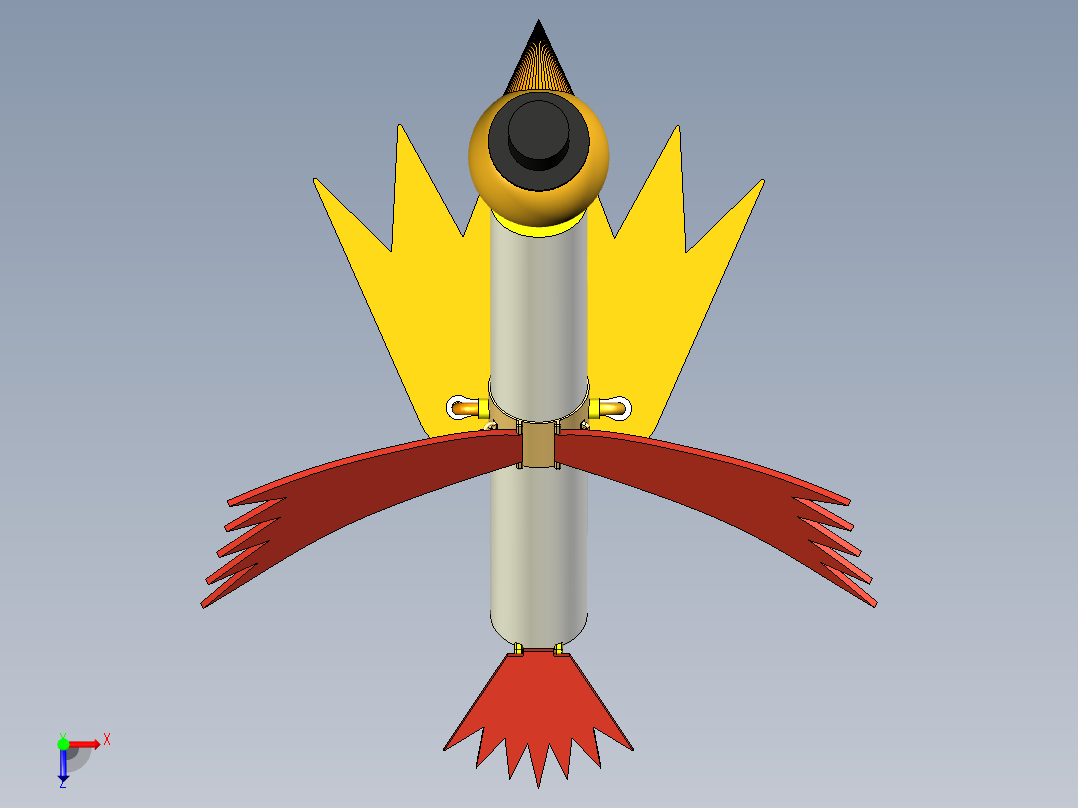 喝水的鸟设计模型俯视图