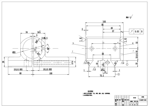 开合螺母下座（对合螺母座）体加工工艺及夹具设计【铣两端侧面】CAD+说明书缩略图