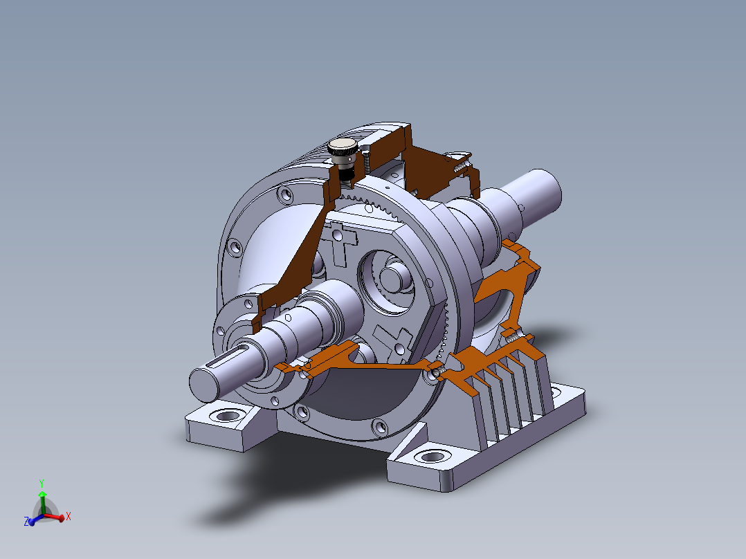 JX604-两级 二级行星齿轮减速器设计三维建模含CAD图纸