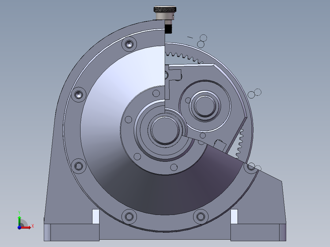 JX604-两级 二级行星齿轮减速器设计三维建模含CAD图纸前视图