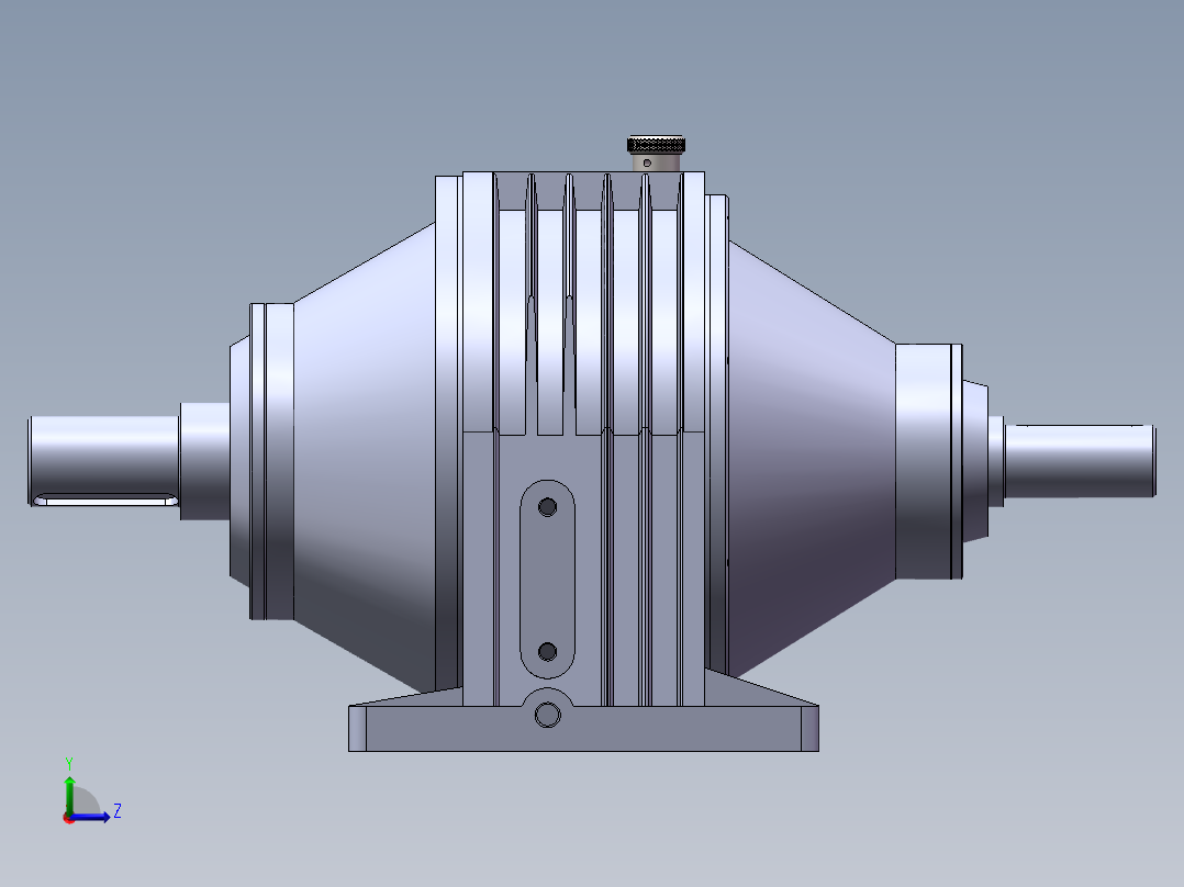 JX604-两级 二级行星齿轮减速器设计三维建模含CAD图纸左视图