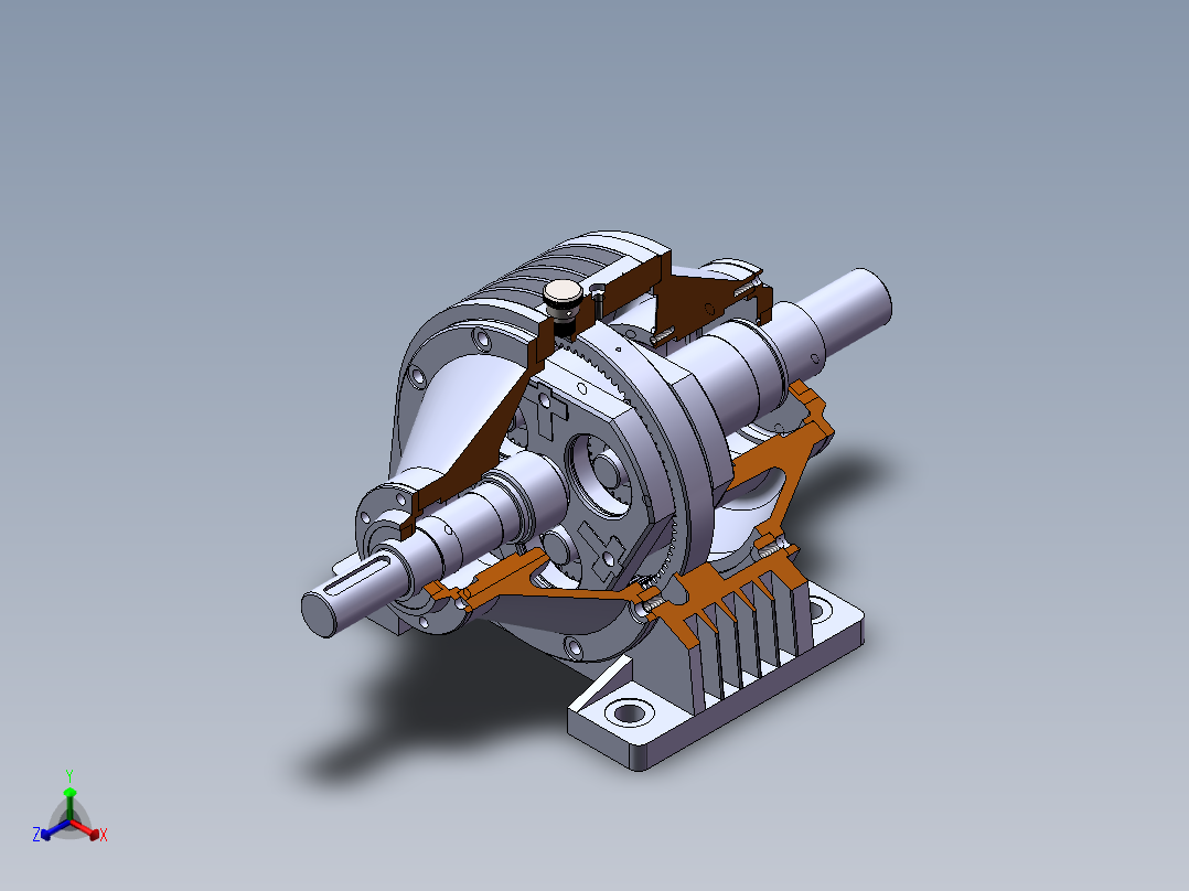 JX604-两级 二级行星齿轮减速器设计三维建模含CAD图纸正等轴测图