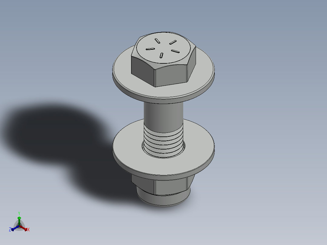 紧固件-0.8750 Bolt Hex正等轴测图