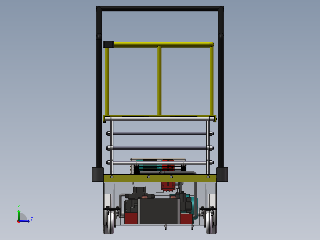 果园水果采摘升降平台的设计【含三维SolidWorks】左视图