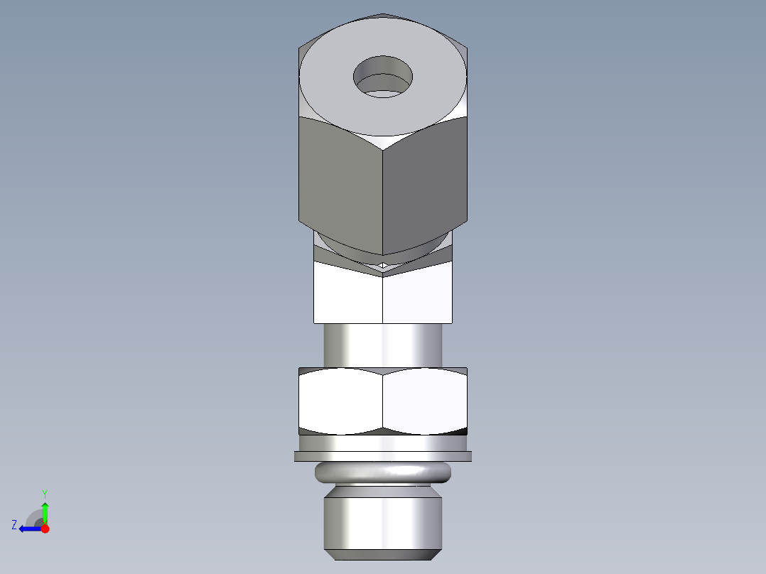 卡套式工业通用硬管接头EO_Adjustable_locknut_45_deg_elbow_VEE06SMORCF右视图