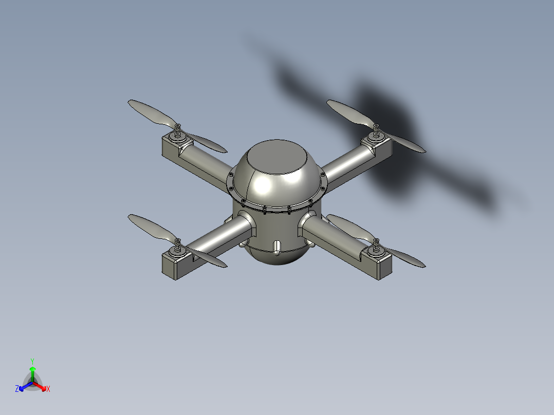 无人水陆两用无人机--igs stp正等轴测图