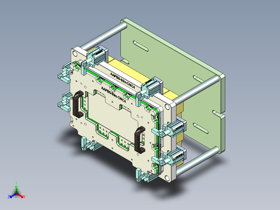 AAPB0-TRIM-笔记本CNC工装夹具三维模型CNC4-0302主视图