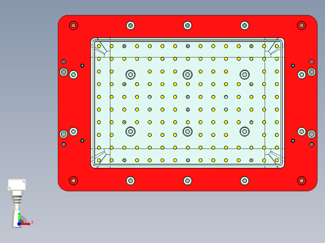 N500-COVER笔记本CNC工装夹具三维模型-CNC4前视图