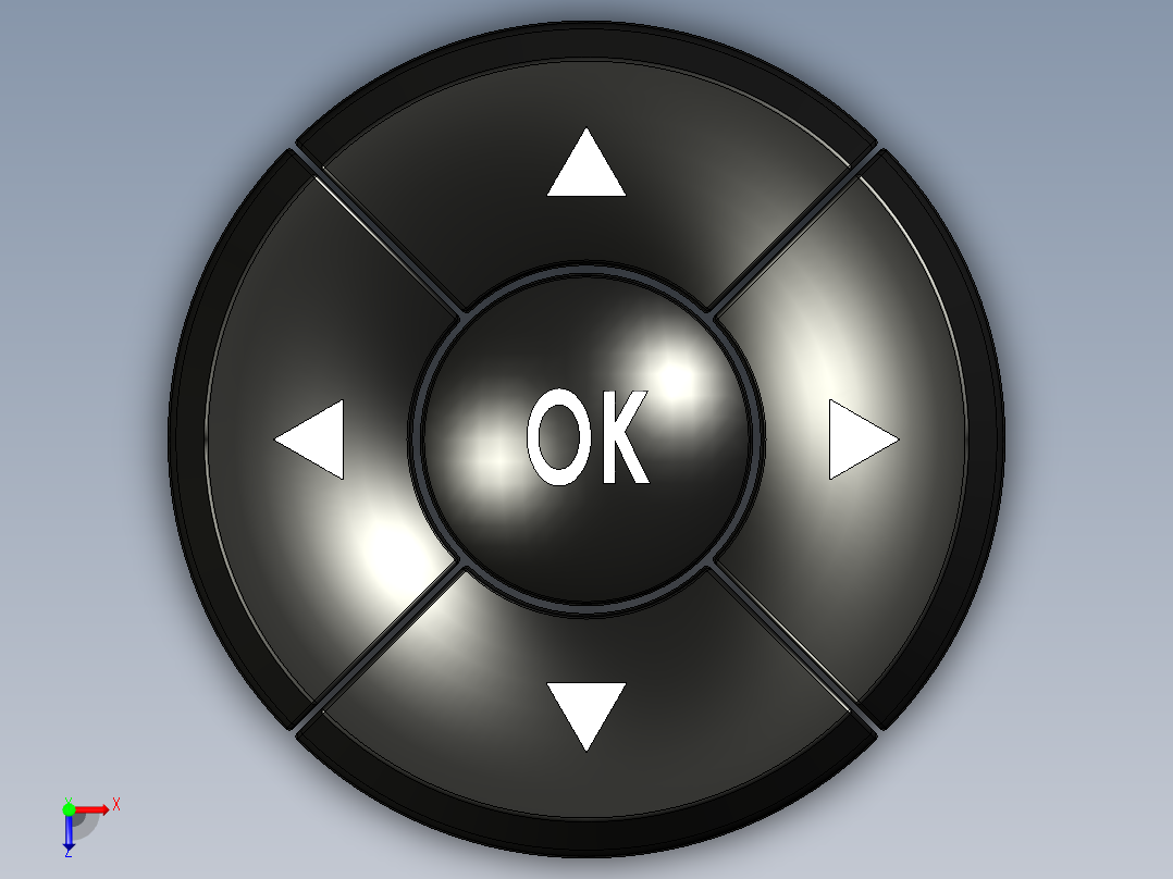 Omron B3F-4055 轻触开关 5 向导航键帽 12x12x7.3俯视图