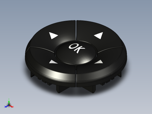 Omron B3F-4055 轻触开关 5 向导航键帽 12x12x7.3正等轴测缩略图