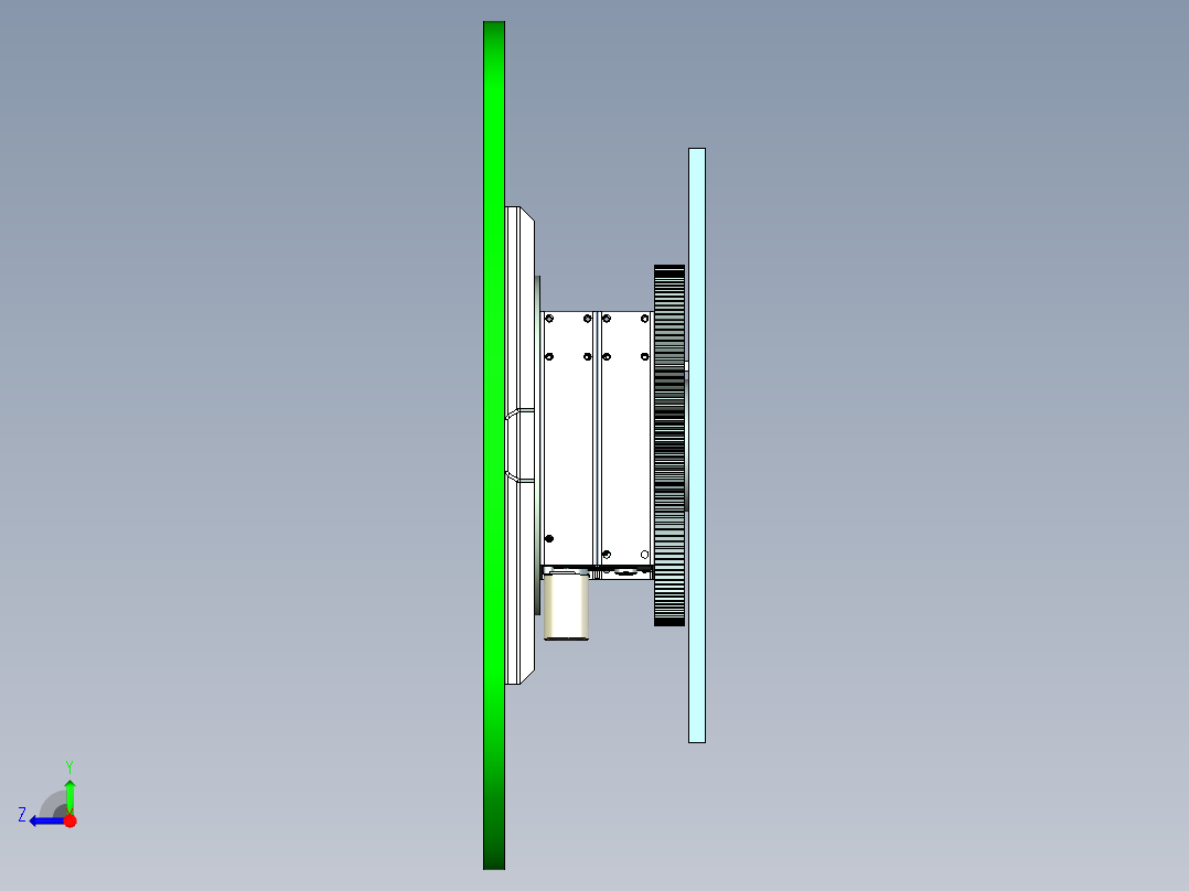 旋转升降转盘设备设计右视图