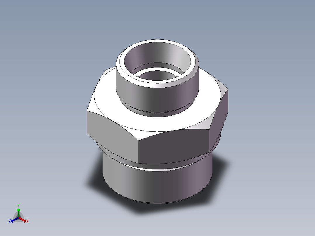 英制管螺纹ED密封、1DB-36-24WD非标正等轴测图