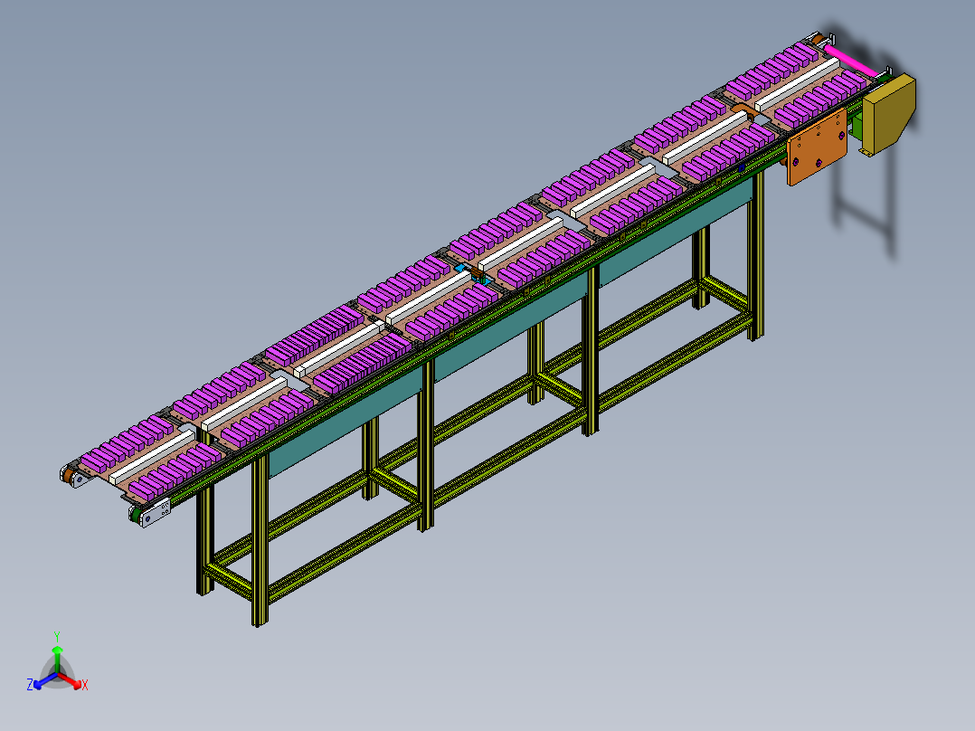 电路板测试流水线正等轴测图