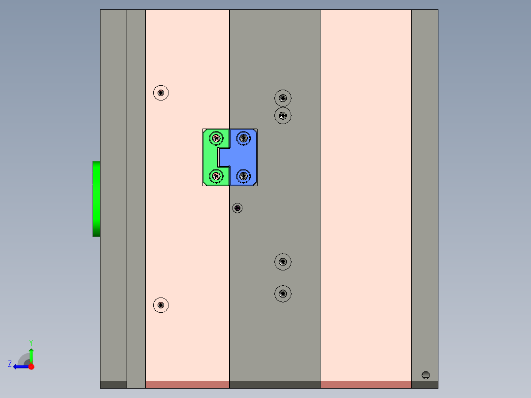 异形塑胶件注塑模具设计右视图