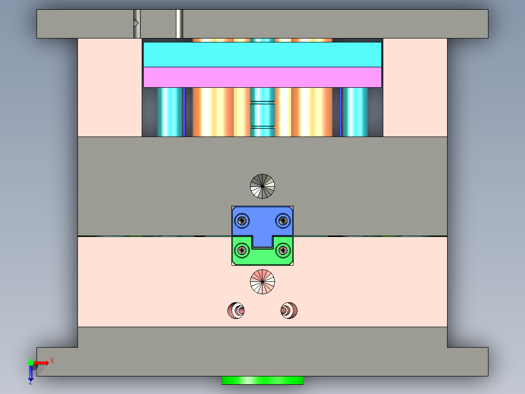 异形塑胶件注塑模具设计俯视图