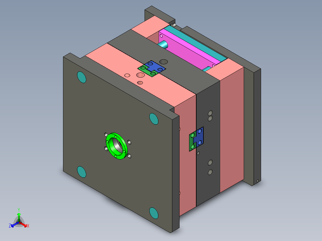 异形塑胶件注塑模具设计正等轴测图