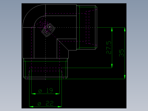 PARKER管接头EO Union elbow W22LCFX_front