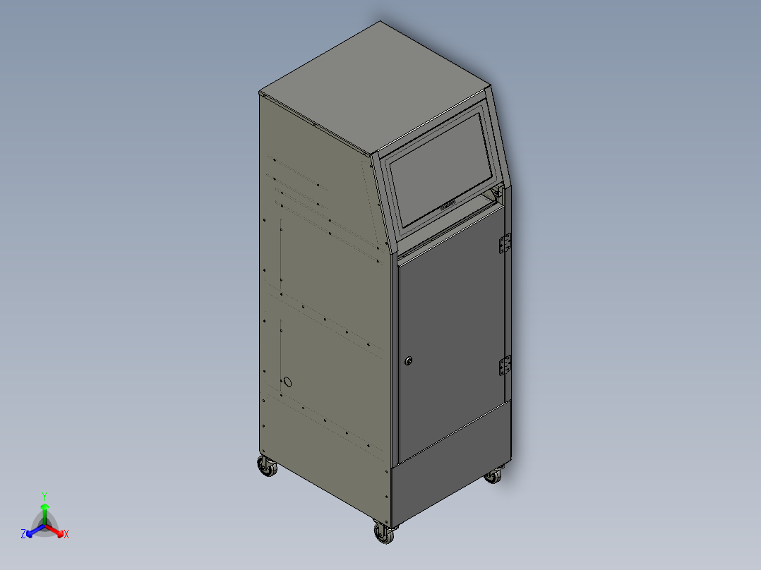 控制台 操作台computer-rack-terminal-1831-模型格式为 stp正等轴测图