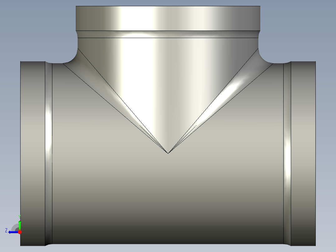 螺纹管三通-等径 DN80右视图
