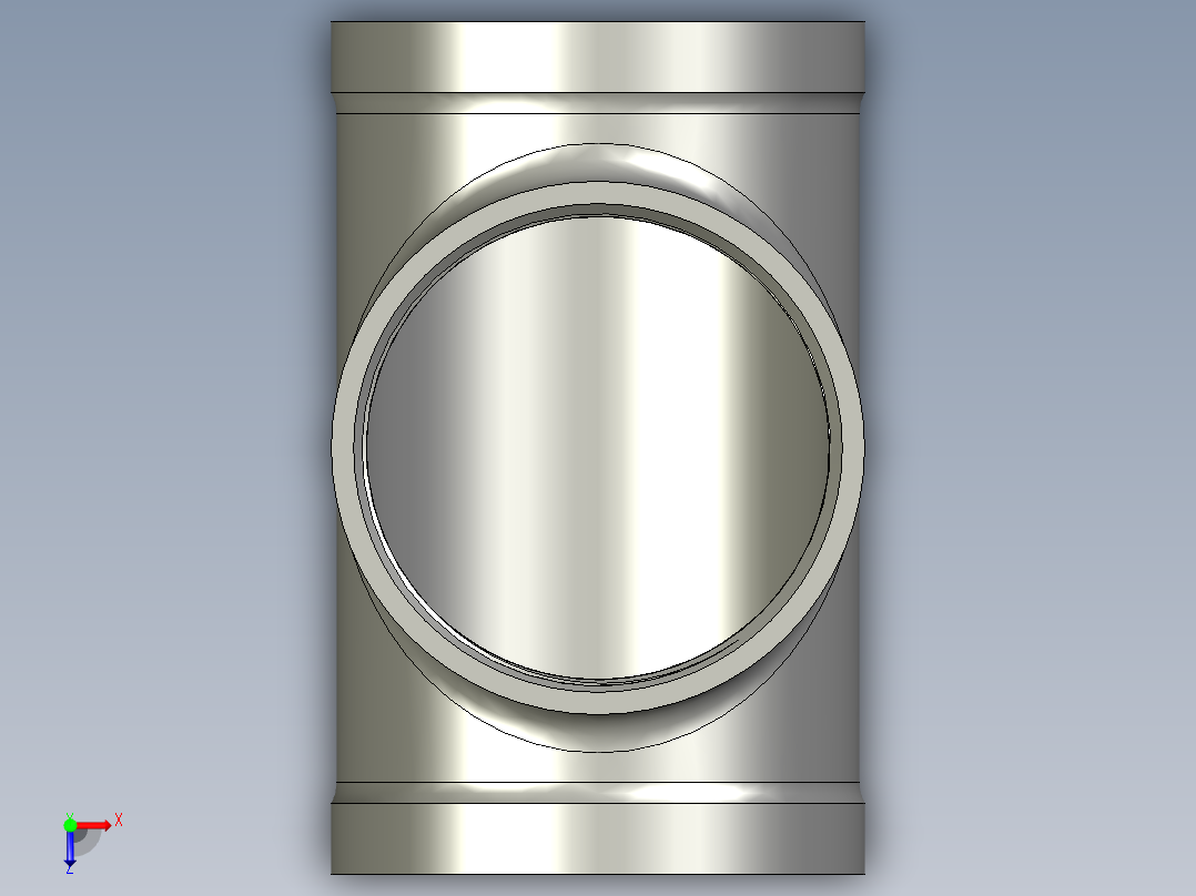 螺纹管三通-等径 DN80俯视图