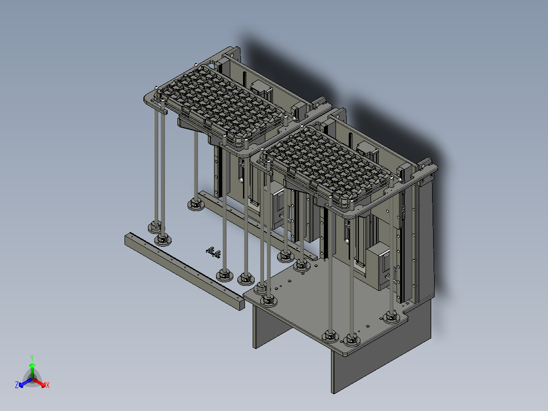 颗粒料摆盘供料装置正等轴测图
