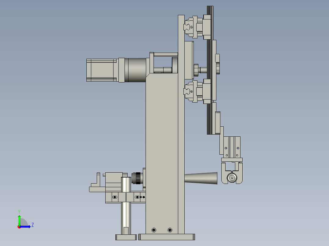 转子抓取结构固定座左视图